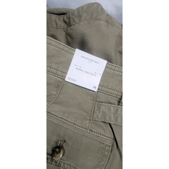 NWT women's barrel jeans high rise Banana Republic ankle pant sz 14 petite olive - Picture 3 of 10